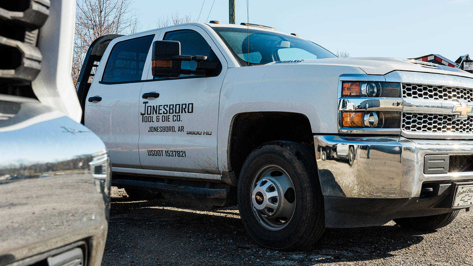 Jonesboro Tool and Die Co Truck closeup in the parking lot.