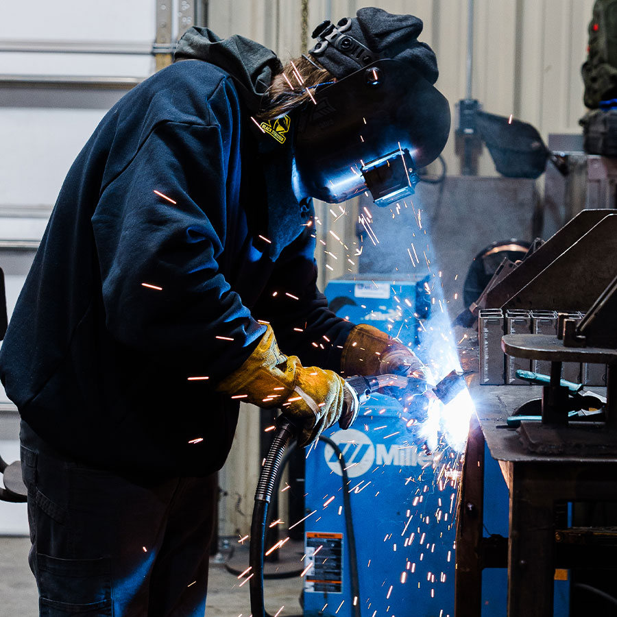Welding some parts at Jonesboro Tool and Die